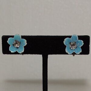 SEAFOAM BLUE PERUVIAN OPAL FLOWER EARRINGS